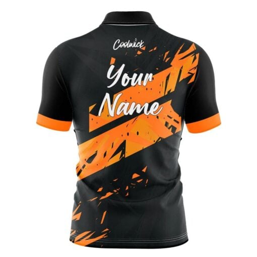 CoolWick Elite Black Orange Dual Sash Zip Jersey - Image 2