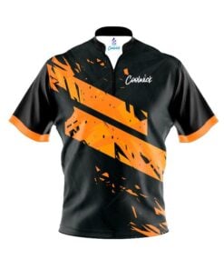 CoolWick Elite Black Orange Dual Sash Zip Jersey