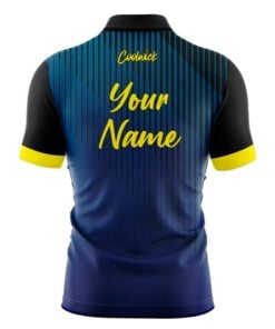 Alternative view of CoolWick Elite Blue Yellow Quartet Sash Zip Jersey