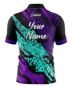 Alternative view of CoolWick Elite Purple Teal Tiger Sash Zip Jersey