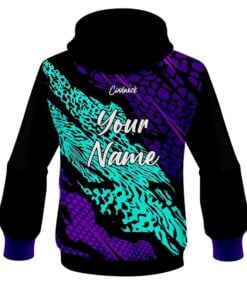 Alternative view of CoolWick Elite Purple Teal Tiger Hoodie