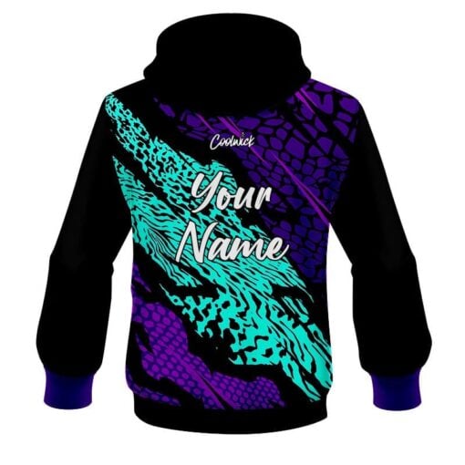 CoolWick Elite Purple Teal Tiger Hoodie - Image 2