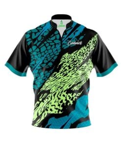CoolWick Elite Teal Chartreuse Tiger Sash Zip Jersey