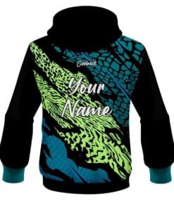 Alternative view of CoolWick Elite Teal Chartreuse Tiger Hoodie