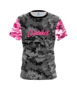 Signature Grey Pink Digital Camo CoolWick Bowling Jersey