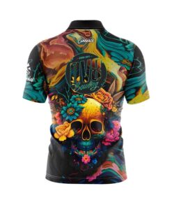 Alternative view of DV8 Floral Skullscape Fast Track CoolWick Bowling Jersey