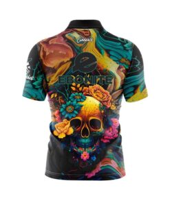 Alternative view of Ebonite Floral Skullscape Fast Track CoolWick Bowling Jersey