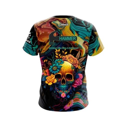 Hammer Floral Skullscape CoolWick Bowling Jersey - Image 2