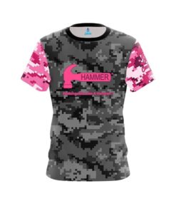 Hammer Grey Pink Digital Camo CoolWick Bowling Jersey