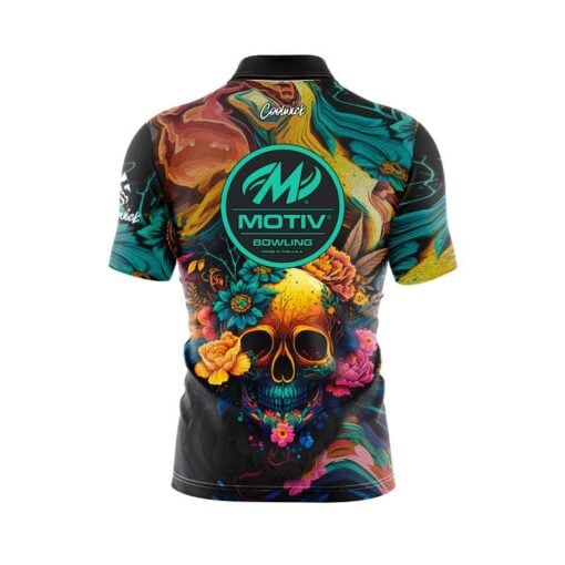 Motiv Floral Skullscape Fast Track CoolWick Bowling Jersey - Image 2