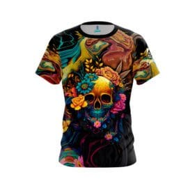 Plain Floral Skullscape CoolWick Bowling Jersey