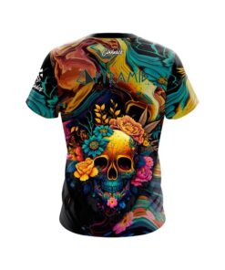 Alternative view of Pyramid Floral Skullscape CoolWick Bowling Jersey