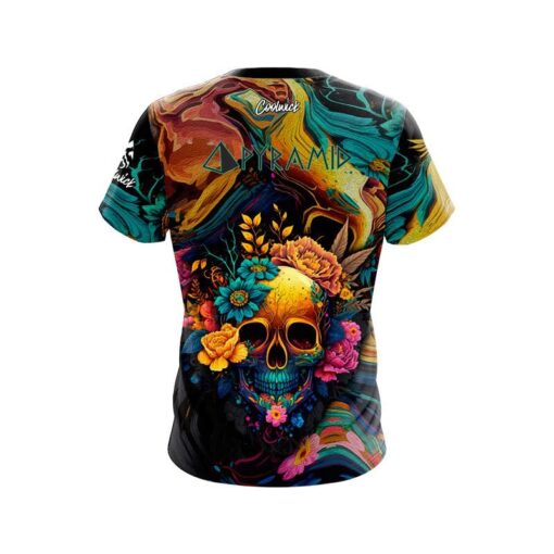 Pyramid Floral Skullscape CoolWick Bowling Jersey - Image 2