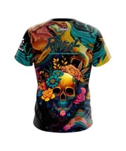 Alternative view of Radical Floral Skullscape CoolWick Bowling Jersey