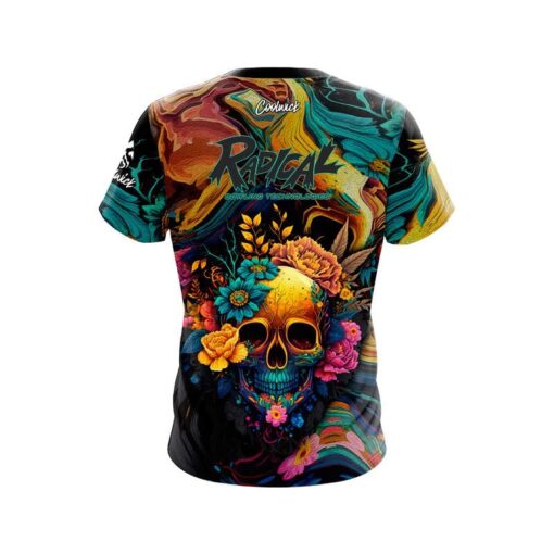 Radical Floral Skullscape CoolWick Bowling Jersey - Image 2