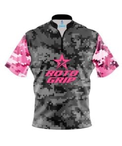 Roto Grip Grey Pink Digital Camo Fast Track CoolWick Bowling Jersey