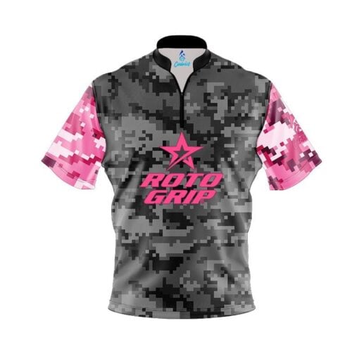 Roto Grip Grey Pink Digital Camo Fast Track CoolWick Bowling Jersey