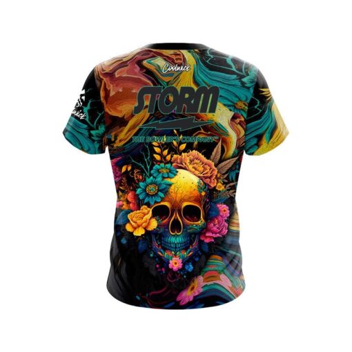 Storm Floral Skullscape CoolWick Bowling Jersey - Image 2