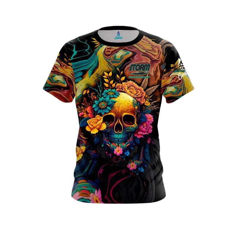 Storm Floral Skullscape CoolWick Bowling Jersey