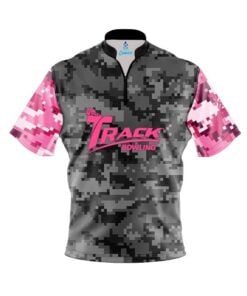 Track Grey Pink Digital Camo Fast Track CoolWick Bowling Jersey