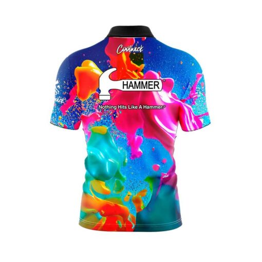 Hammer Color Craze Quick Ship CoolWick Sash Zip Bowling Jersey - Image 2