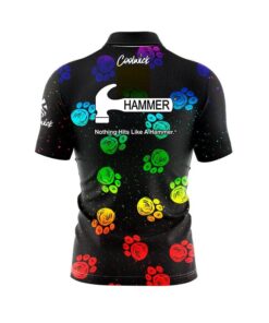 Alternative view of Hammer Puppy Paw Rainbow Quick Ship CoolWick Sash Zip Bowling Jersey