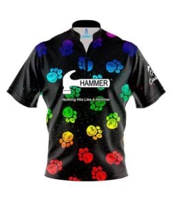 Hammer Puppy Paw Rainbow Quick Ship CoolWick Sash Zip Bowling Jersey