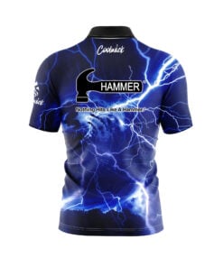 Alternative view of Hammer Electrical Lightning Quick Ship CoolWick Sash Zip Bowling Jersey