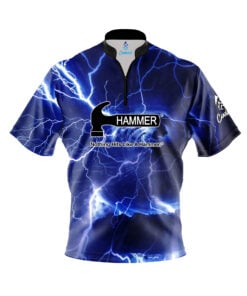 Hammer Electrical Lightning Quick Ship CoolWick Sash Zip Bowling Jersey