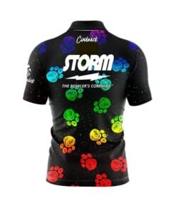 Alternative view of Storm Puppy Paw Rainbow Quick Ship CoolWick Sash Zip Bowling Jersey