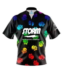 Storm Puppy Paw Rainbow Quick Ship CoolWick Sash Zip Bowling Jersey