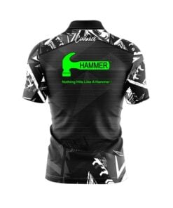 Alternative view of Hammer Triangle Burst Quick Ship CoolWick Sash Zip Bowling Jersey