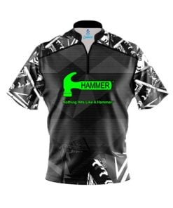 Hammer Triangle Burst Quick Ship CoolWick Sash Zip Bowling Jersey