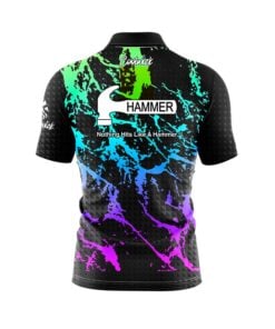 Alternative view of Hammer Geometric Graffiti Quick Ship CoolWick Sash Zip Bowling Jersey