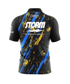 Alternative view of Storm Gold Coal Quick Ship CoolWick Sash Zip Bowling Jersey