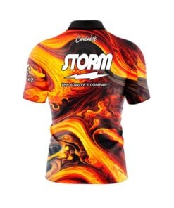 Alternative view of Storm Melting Volcano Quick Ship CoolWick Sash Zip Bowling Jersey