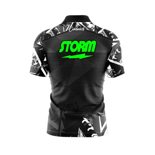 Storm Triangle Burst Quick Ship CoolWick Sash Zip Bowling Jersey - Image 2