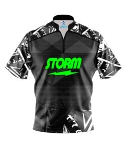 Storm Triangle Burst Quick Ship CoolWick Sash Zip Bowling Jersey