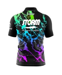 Alternative view of Storm Geometric Graffiti Quick Ship CoolWick Sash Zip Bowling Jersey