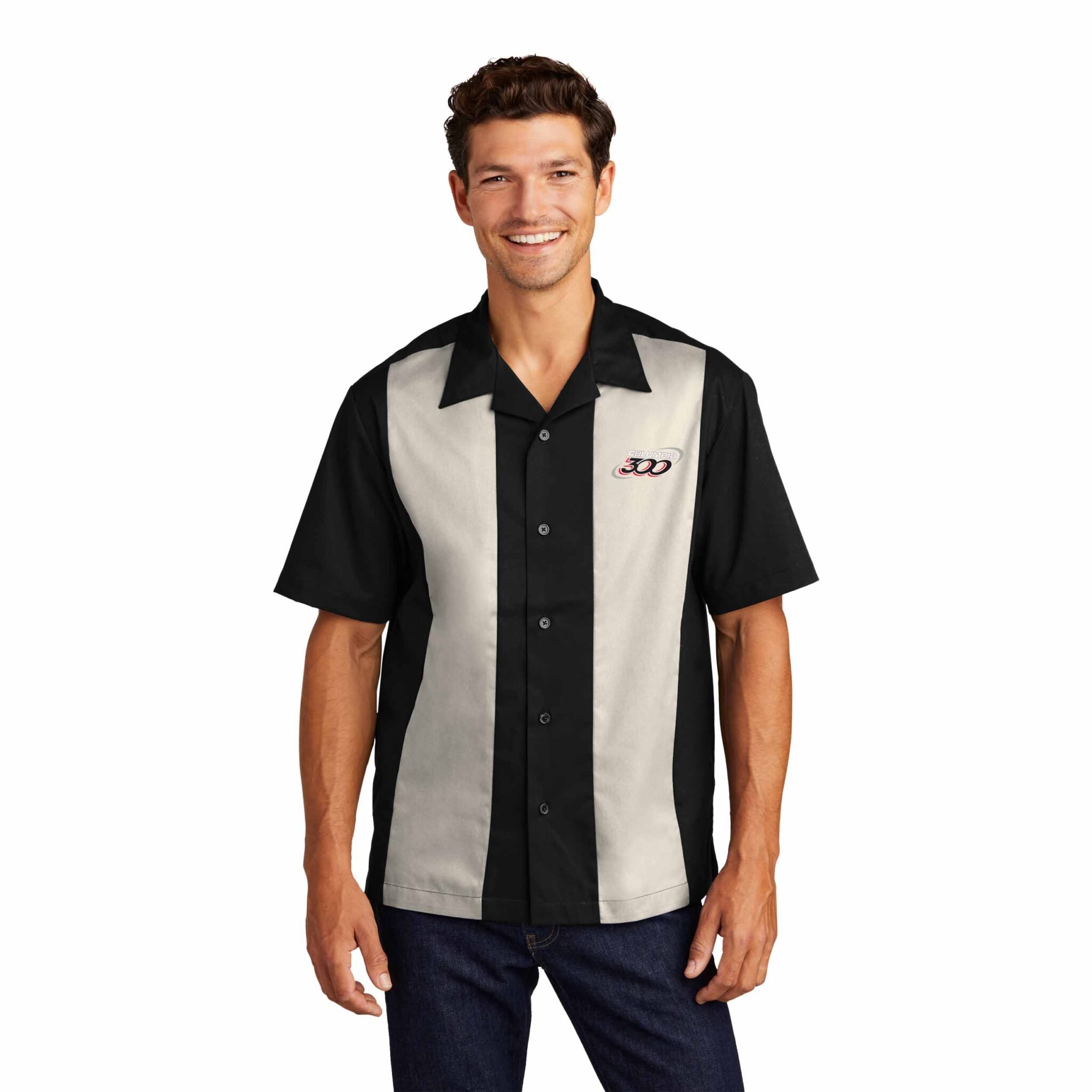 Columbia 300 Men's CoolWick Vintage Rockabilly Bowling Button Polo