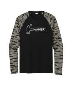 Hammer Men's Drift Camo Colorblock Long Sleeve Dri-Fit Bowling Shirt
