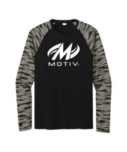 Motiv Men's Drift Camo Colorblock Long Sleeve Dri-Fit Bowling Shirt