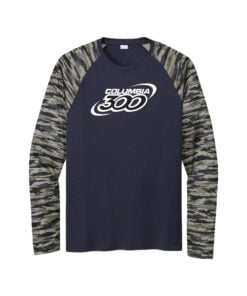 Columbia 300 Men's Drift Camo Colorblock Long Sleeve Dri-Fit Bowling Shirt