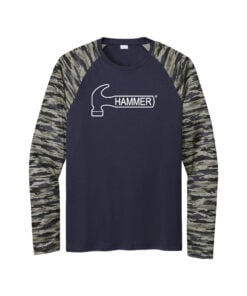 Hammer Men's Drift Camo Colorblock Long Sleeve Dri-Fit Bowling Shirt