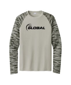900 Global Men's Drift Camo Colorblock Long Sleeve Dri-Fit Bowling Shirt