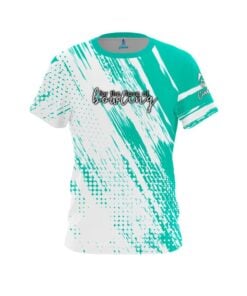 Jennifer Mauerman CoolWick For the love of Bowling Teal splatter Jersey