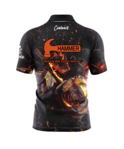 Alternative view of Hammer Flaming Rose Quick Ship CoolWick Sash Zip Bowling Jersey