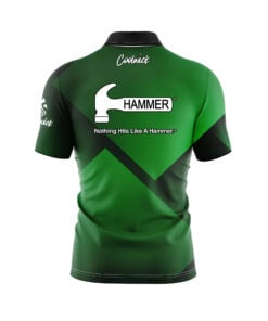 Alternative view of Hammer Green Blocks Quick Ship CoolWick Sash Zip Bowling Jersey