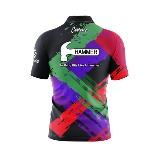 Hammer Stacker Quick Ship CoolWick Sash Zip Bowling Jersey - Image 2