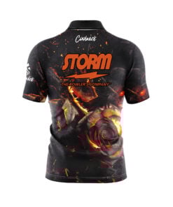 Alternative view of Storm Flaming Rose Quick Ship CoolWick Sash Zip Bowling Jersey
